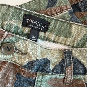 Topshop Green and Brown Camo Trousers